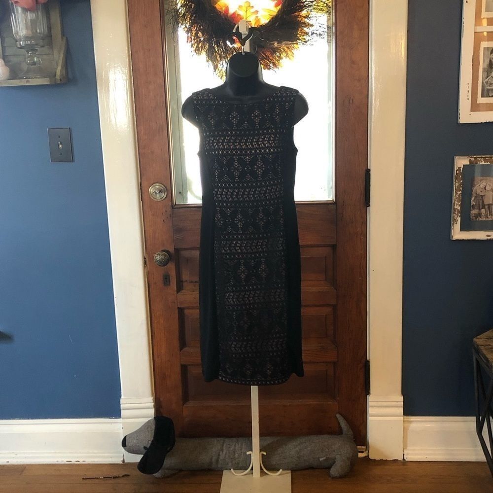 *145 9&Co. Lace Front Cocktail Dress